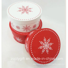 Natal neve impressão redonda caixa de presentes conjuntos